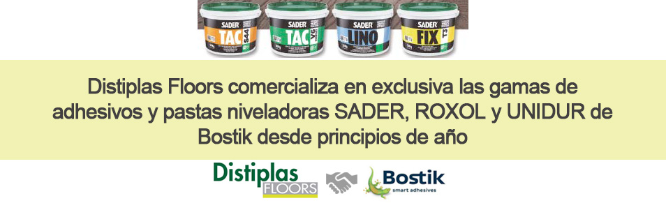 Distiplas Floors comercializa en exclusiva las gamas de adhesivos y pastas niveladoras SADER